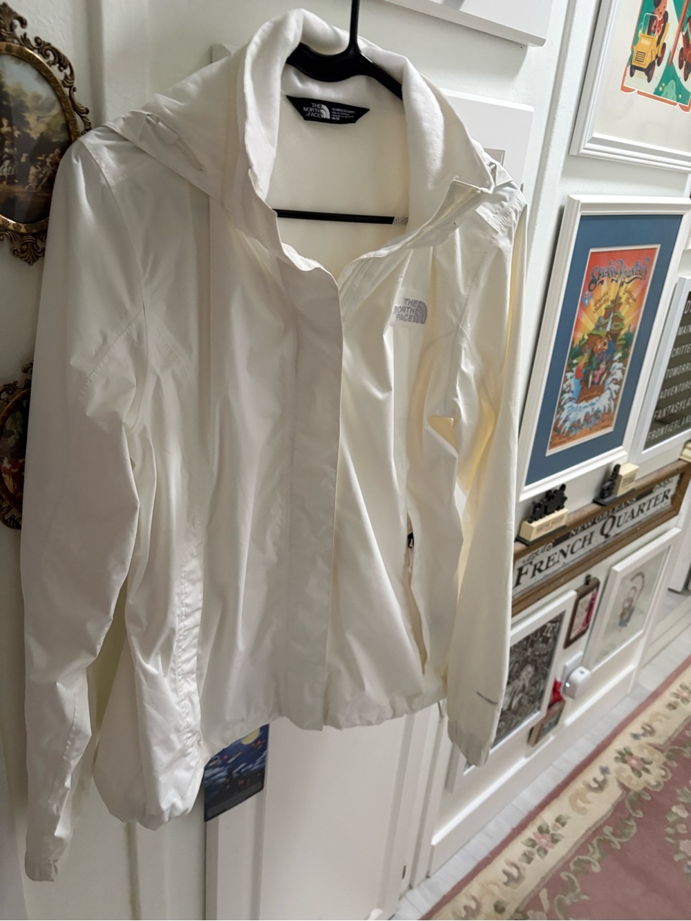 The North Face Women's White Hooded Rain Jacket